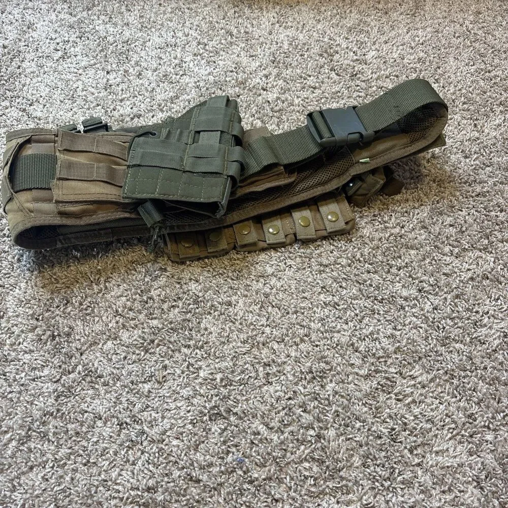 5.11 Tactical Padded MOLLE Battle Belt Holster Air soft Full Setup Medium Buckle
